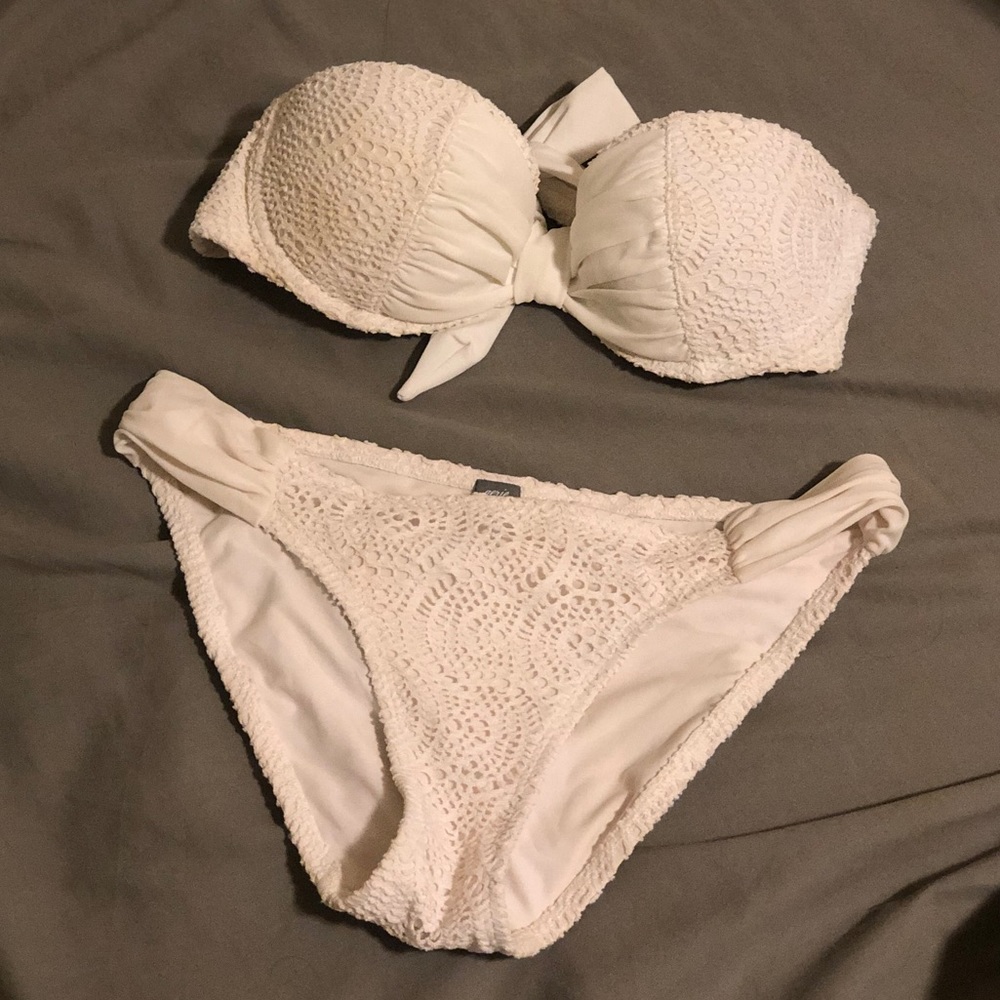 AERIE Holly White Lace Push-up Bikini